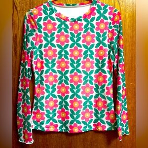 Size M lined top with sheer sleeves